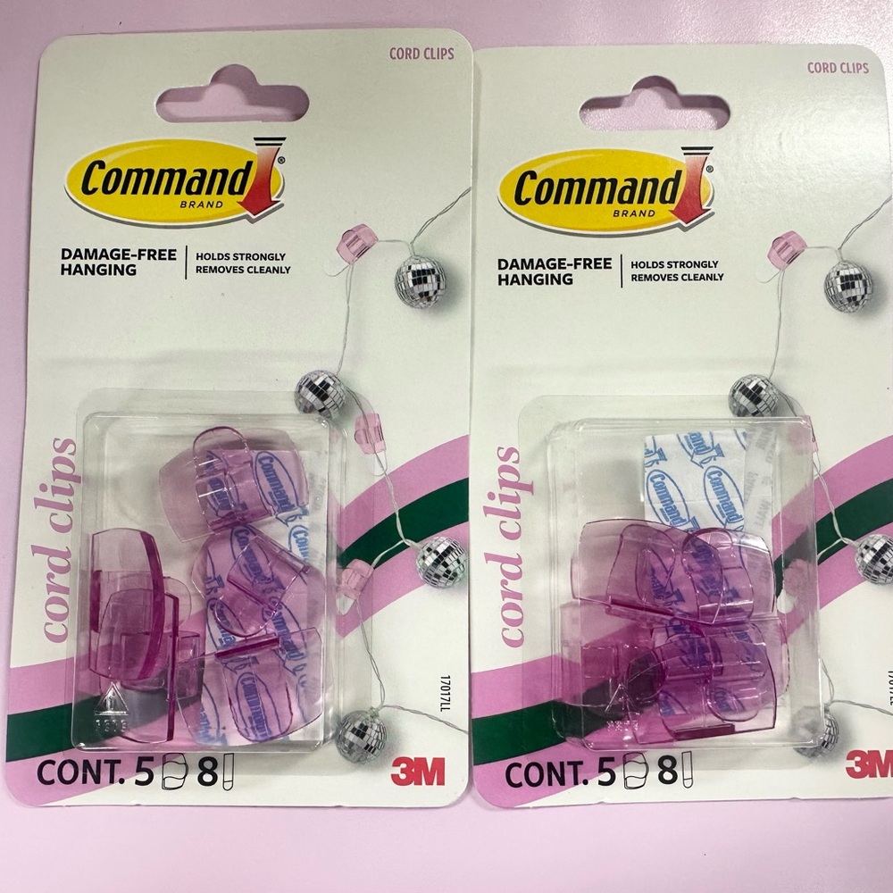 Command Pink Cord Clips